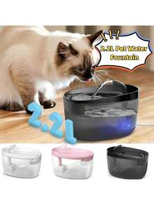 2,2 L/74 oz/0,58 Gallonen automatischer Katzenwasserbrunnen, USB-betrieben, mehrere Wasserzufuhrmodi, leise Anti-Trocken-Lauf-Wasserpumpe, bietet 7 Tage gesundes Trinkwasser und 1 Tag Notfall-Wasserspeicherung, Ersatzfilter erhältlich