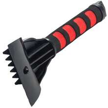 Premium Winter Car Snow Removal Tool – Durable ABS Plastic & Steel Ice Scraper With Ergonomic Handle For Scraping Snow, Ice & Frost, Compact & Easy To Store - Black - View 3