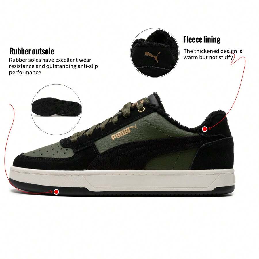 Puma Caven 2.0 Time Off 男女通用休闲鞋，皮革透气孔+橡胶鞋底，系带低帮运动鞋，保暖内衬，轻便日常运动鞋，392334-02 - 392334-02 - 查看 1