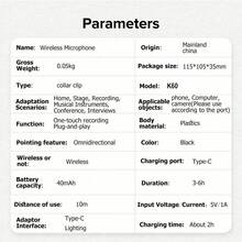 4-in-1 Wireless Lapel Clip-on Microphone With 3.5mm Interface, Compatible With Smartphones/computers/tablets/sound Cards, Suitable For Video/audio Recording, Live Streaming And Interviewing - Black - View 8