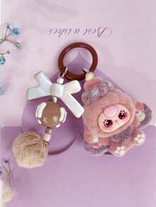 可爱卡通动物背包挂件 - 树脂材质，天鹅绒DIY手机挂饰，毛茸茸的耳朵和生动的表情，粉色和多种颜色可选，耐用树脂材质，适用于背包、钥匙，是送给女性和青少年的礼物（生日、情人节） - 单个挂件，背包装饰，趣味设计，迷人吊坠，装饰钥匙扣，青少年配饰，温馨礼物，可爱爱好者，包包挂饰，可伸缩挂绳，可爱粉丝 - 彩色 - 查看 18