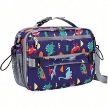 Maelstrom - Lonchera para niños bolsa de almuerzo con aislamiento para niños bolsa de almuerzo extensible y reutilizable para niño y niña - Regalo Dinosaurio Feliz - Ver 1