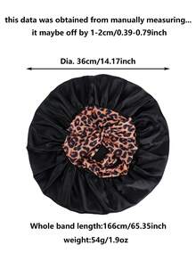 1pc Luxurious Rose Pink Leopard Print Design Satin Silk Bonnet With Adjustable Ties - Lightweight Hair Care Bonnet For All-Night Comfort, Perfect For Long Curly Or Braided Hair - Premium Bathroom Accessory, Stylish And Comfortable, Unisex Nighttime Hair Care - Multicolor - View 5