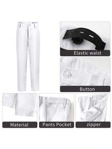 Boys Suit 5 Piece Jacket Vest Pants Shirt Tie Random Wedding Birthday Party Gift Performance Uniform School Uniforms Size 4-16Y Teens Suits Tuxedo Kids Clothes - 白色 - 查看 6