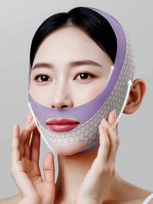 面部提拉紧致睡眠塑形V字绷带，放松提拉，减少双下巴，瘦脸按摩器，男女通用 - 下巴塑形，可调节面罩，可重复使用，透气无缝V字形面罩，适合睡眠、运动和瑜伽，轻盈透气，佩戴无皱，Y2K哥特风旅行必备，方便携带，圣诞礼物，圣诞装饰，女士礼物 - 彩色 - 查看 5