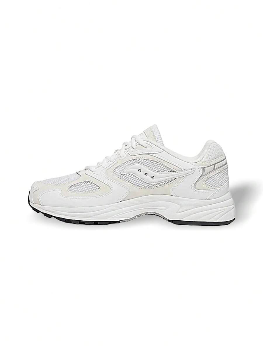Saucony Grid Jazz 9 男女通用运动鞋 透气吸汗 百搭 Logo 纯色 弹性好 易洗 运动户外跑步 日常上学 白色 米白色 S70898-9 - 米色/白色 - 查看 1