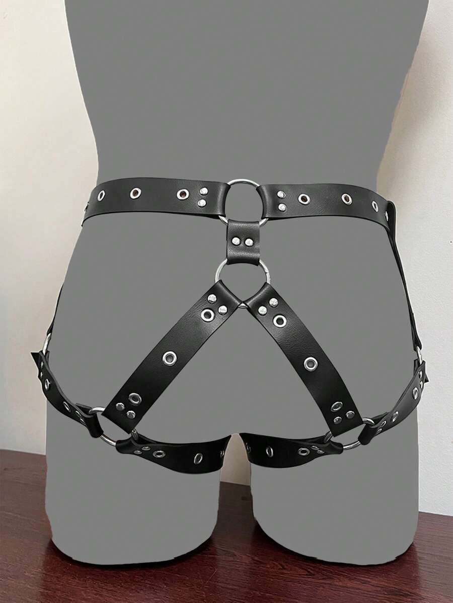 1pc Thigh Harness Man Sexy Street Style PU Leather Men's Thigh Garter Belt Dresses Party Accessories Thigh Harness Belt - Black - View 1