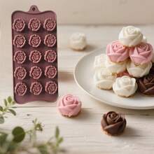 2pcs Silicone Flower Molds, Non-Stick Flower Chocolate Candy Molds, DIY Baking Molds, Suitable For Making Chocolate, Shaped Soap, Jelly, Cake, Pudding - Multicolor - View 4