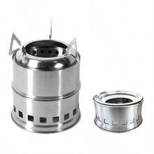 户外迷你便携式露营炉，小巧紧凑，不锈钢材质，柴火燃烧——是户外露营、取暖和烹饪的理想之选，专为您的下一次探险而设计。适用于户外露营、徒步旅行、探险、野外生存、狩猎和钓鱼——可用于户外烹饪和应急餐食。四季皆宜。 - 彩色 - 查看 7