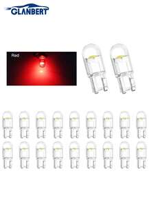 GLANBERT 30pcs 194 LED Bulbs, 168 2825 W5W T10 Wedge COB LED Replacement Bulbs, 6000K License Plate Lights, Flicker-Free Interior Lights, Fit For Instrument Panel Lights, Dome Lights, License Plate Lights (White)