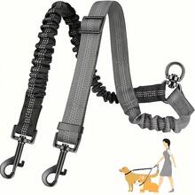 BVEOYPET Double Dog Elastic Traction Rope, 2-In-1 Upgraded Double Dog Traction Rope Connector, Integrating Adjustable Straps And Shock-Absorbing Rubber Bands, Is A Dual Training Split Accessory Suitable For Medium And Large-Sized Dogs. It Is Suitable For Daily Use When Walking Two Dogs. - Multicolor - View 8