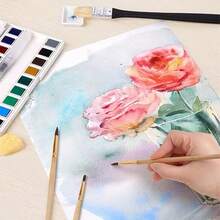 25 Sheets/300gsm Watercolor Cotton Paper, Cold Pressed Acid-Free Natural White Textured Watercolor Paper, Loose Watercolor Paper, Suitable For Children, Students, And Artists - White - View 4