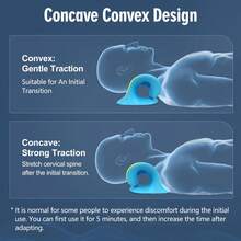 Neck And Shoulder Relaxer, Chiropractic Pillow Neck Stretcher, Chiropractic Pillow Cervical Traction Device For Pain Relief And Cervical Correction, Corrector And Reliever For Contracture And Neck Pain - Màu xanh lam - Xem 3