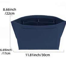 Tote Bag Organizer Insert, Felt Handbag Organizer With Multiple Pockets, Zipper Pouch, Bag In Bag - Navy Blue - View 12