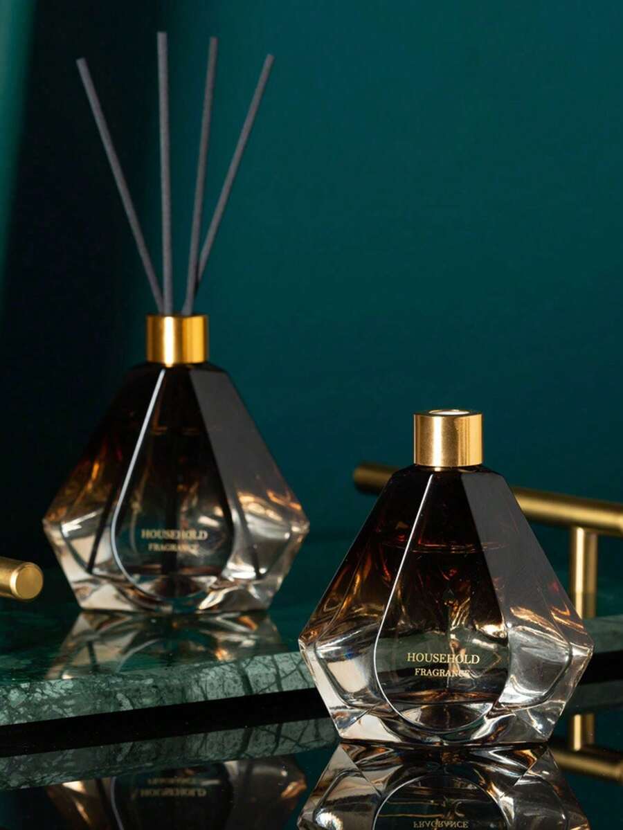 1pc Gradient Diamond-Shaped Long-Lasting Fragrance Air Freshener, Odor Eliminator, Mosquito Repellent Rattan Diffuser, Flameless Scented Aromatherapy Home Decor, Fragrance Sachet