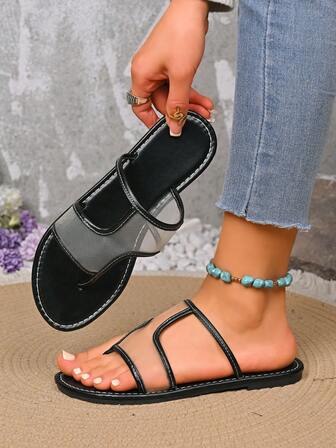 Sandalias planas de mujer con diseño de tejido de red, estilo abierto de los dedos, ligeras y de estilo lujoso, adecuadas para uso diario y para ir al trabajo