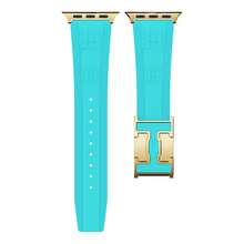 CRAZYGRASS Soft And Versatile Men's Silicone Watch Band, Simple And Easy To Match, With A Magnetic Clasp And Waterproof Design. Suitable For Apple Watch Sport Bands, Compatible With 44mm/45mm/46mm/49mm Sizes, Designed For Apple Watch Series 9/8/7/6/5/4/3/2/1/SE/Ultra. - Hồ xanh - Xem 10