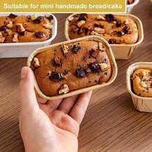 50pcs Non-Stick Baking Cups, Rectangular Mini Muffin Liners With Grooved Edges, Leak-Proof, Stackable For Baking Bread, Cupcakes, Desserts ( ), Baking Accessories - Multicolor - View 6