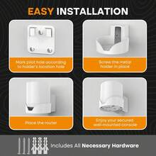 Bangcheer - Soporte de pared para TP-Link, Deco X20 X60 X50 X55 WiFi 6 soporte de pared con organizador de cables, sistema WiFi de malla para el hogar, soporte resistente que ahorra espacio TP-Link router soporte de pared (paquete de 2) - negro - Ver 4