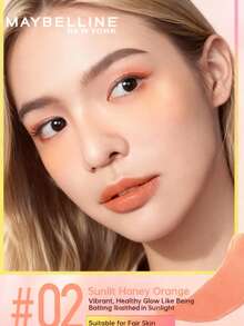 Maybelline Flüssig Rouge, belebt den Teint, natürlicher Farbton, pflegende Formel für den Sommer - 02 Sonnenschein Mandarine 6,4 ml - Übersicht 1