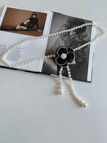 新款珍珠花朵腰链 女士连衣裙衬衫毛衣链 时尚腰带 女士甜美束腰带 - 彩色 - 查看 11