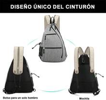 CHENGBAO CHENGBAO Bolsa de tenis,mochila padel resistente al agua raquetero,cruz mochila tennis bag para hombres y mujeres,Impermeable Movimiento Mochila,Hebillas Ajustables Para Hombros Mochilas - Gris - Ver 3
