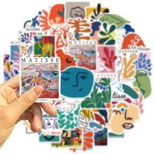 50 张马蒂斯风格涂鸦贴纸，非常适合装饰平板电脑保护套、手机壳、头盔和摩托车。