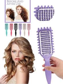 卷发造型梳，适用于卷发、波浪发和直发 - 多种造型可选 | 抚平毛躁，打造理想发型，轻松梳理，不拉扯、不断裂，美发梳，造型工具，美发产品及配件，沙龙、美容、旅行必备