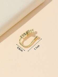 1pc Fashion Cubic Zirconia Cross Fake Nose Ring, Suitable For Men's Daily Wear - Yellow Gold - View 4