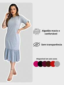 Women's Comfortable Elegant Casual Ruffle Midi Dress - Hoa hồng - Xem 6