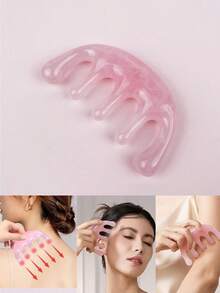 1个树脂按摩梳，手动头部按摩爪，头皮/颈部放松工具，头皮刮痧，头部按摩刷，多功能手持式头部按摩工具，促进头发生长，刮痧按摩工具，面部提拉按摩，眼部按摩放松工具，情人节礼物，母亲节礼物，经络疏通，深层组织按摩放松工具，穴位触发点按摩 - 粉色 - 查看 8