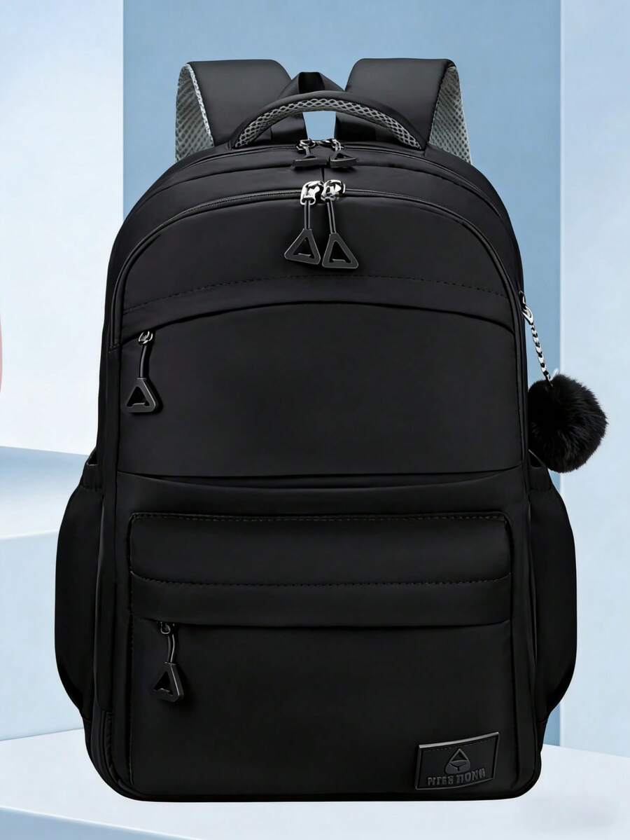 Girls' School Backpack With 180° Opening, Waterproof, Super Lightweight, And Multiple Pockets - 黑色 - 查看 1