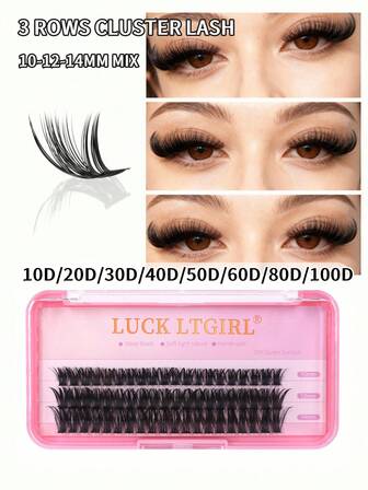 8/3/1 Box Segmented False Eyelashes, 3 Rows, 60/54 Lashes Per Box, 10-14mm Mixed Length, 10P/20P/30P/40P/50P/60P/80P/100P, Compact & Portable, Easy To Use, Suitable For Beginners, Gift For Girls/Women, Suitable For Vacation, Dates, Parties, Home, Daily Makeup, Eyelash Clusters, Individual Lashes, Eyelashes, False Eyelashes, Mink Lashes