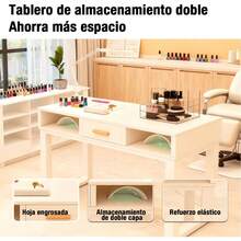 Mesa Para Manicura Estación Pedicure Spa Con Cajones Movible - Blanco - Ver 5