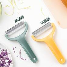 Cortadora de repollo de doble hoja japonesa, rebanadora de repollo de acero inoxidable, pelador manual multifuncional de cocina - Cepillo de dientes de doble filo - amarillo - Ver 9