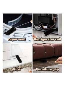 1 Piece Of Washer & Dryer Vent Cleaning Brush With A Long Flexible Rod And Spiral Bristles - Collect Dust, Remove Detergent Residue, Prevent Blockage, Maintain Equipment Efficiency, Washing Machine Cleaning Tool, Tidy Up The Lint Trap, Ergonomic Handle Design, Sturdy Handle Structure - màu đen - Xem 5