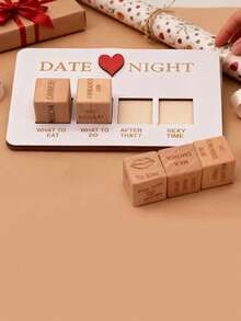 1 Set Couples Funny Wooden Dice Set, Includes Storage Bag, Interactive Dice, Suitable As Gift For Birthday, Holiday Party, Anniversary, Wedding Anniversary, Valentine's Day