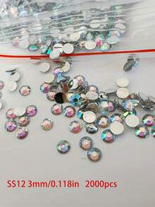 10000颗水晶AB彩平底水钻，非热熔树脂宝石，适用于美甲、DIY工艺品和珠宝制作配件