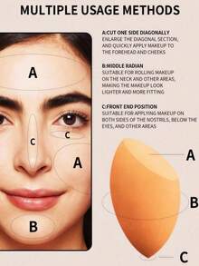 12pcs Multi-Functional Makeup Brush Set Including Powder Brush, Blush Brush, Foundation Brush, Eyeshadow Brush, Blending Brush, Contour Brush, Along With An Oblique Cut Makeup Sponge, Rounded Makeup Sponge, And White Powder Puff,Summer Style, Back To School - 彩色 - 查看 9