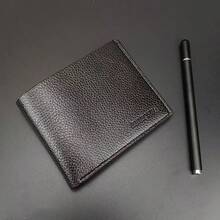 Men's Solid Color Slim Wallet With Credit Card And ID Window, Bifold Design, Suitable For Teachers, Men's Gifts, Business Young People, Multi-Card Slots, Ultra-Thin And Portable, White Collar Design, Suitable For Male College Students, Office Workers, Business People, Commuters, Office And Other Occasions - Black - View 4
