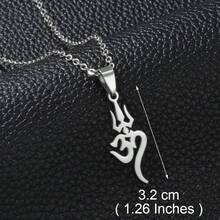 1 Stück Tamil "Om" Symbol Hindu Religiöser Anhänger Halskette, Edelstahl Spiritueller Schmuck für Frauen & Mädchen - Verschiedenfarbig - Übersicht 15