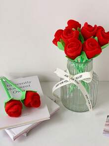 1 PC Girl Simulation Rose Ballpoint Pen Flower Stationery Student Cartoon Pen Valentine'S Day Flower Pen Bouquet Gift Pen - Multicolor - View 10