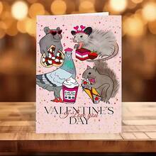 情人节快乐！趣味情人节贺卡，老鼠图案，情人节礼物，送给妻子/丈夫/男友/女友，高品质贺卡，带信封（12x17厘米）/（4.72x6.7英寸） - 彩色 - 查看 3