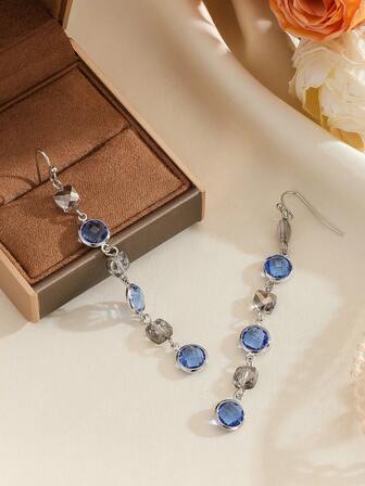 ต่างหูห้อยจี้หินธรรมชาติยาวสไตล์วินเทจส่วนบุคคล, ต่างหูหรูหราสำหรับ Eid/วันหยุด