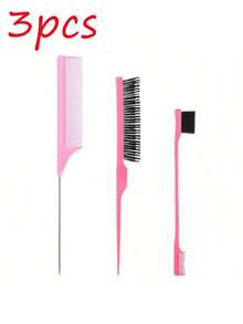 5/3pcs Curly Hair Brush Comb Scalp, Hollow Out Detangling Hair Comb, Rat Tail Comb, Teasing Hair Brush, Edge Control Hair Brush, Hairdressing Spray Bottle 200ml, Mist Spray Bottle For Hair, Refillable Plant Mister Spray Bottle Plastic Fine Water Mister For Hairstyling, Cleaning, Misting, Pet Care & Skin Care ,Hair Styling Kit ,Hairstyling Set - Multicolor - View 12