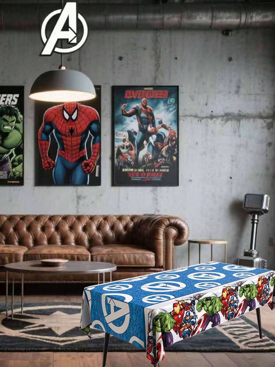 Marvel 3/2/1件装漫威蜘蛛侠桌布，防水加厚，卡通主题 - 新年/生日/婚礼派对餐桌装饰品，防水桌布，适用于新年/生日/婚礼和野餐，耐用塑料材质，趣味卡通图案 - 彩色 - 查看 1