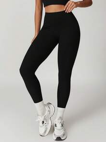 MASKERT 2Pcs Women's Sports Pants, Yoga Pants, Sports Pants, Casual Pants, Fitness Pants, Yoga Pants, Running Pants, High Elasticity Sports Pants, Comfortable And Skin Friendly - 黑色+藕粉紅色 - 查看 3