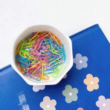 Ceramic Paper Clip Holder Gold Line Paper Clip Dispenser Organizer For Desk Cute Floral Pattern Office Binder Clip Holder Bobby Pin And Hair Clip Holder Gift For Office Mint Flowers - 棕色 - 查看 5