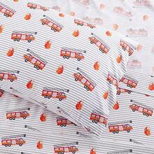 Colección 1500 - Juego de sábanas para niños y niñas, divertidos y coloridos y cómodos, bolsillo profundo, sin arrugas, ropa de cama suave y acogedora, tamaño individual, ancla(camión de bomberos Doble) - Multicolor - Ver 5