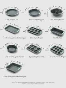 Silicone Cake Mold Set, Heat-Resistant Baking Tray Mold, Donut, Toast, Sponge Cake Mold, Deep Gray Baking Pan Set - Dark Grey - View 3